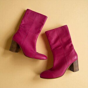 SILENT D Ubay Pink Leather Pull On Boots Size 38 / US 8